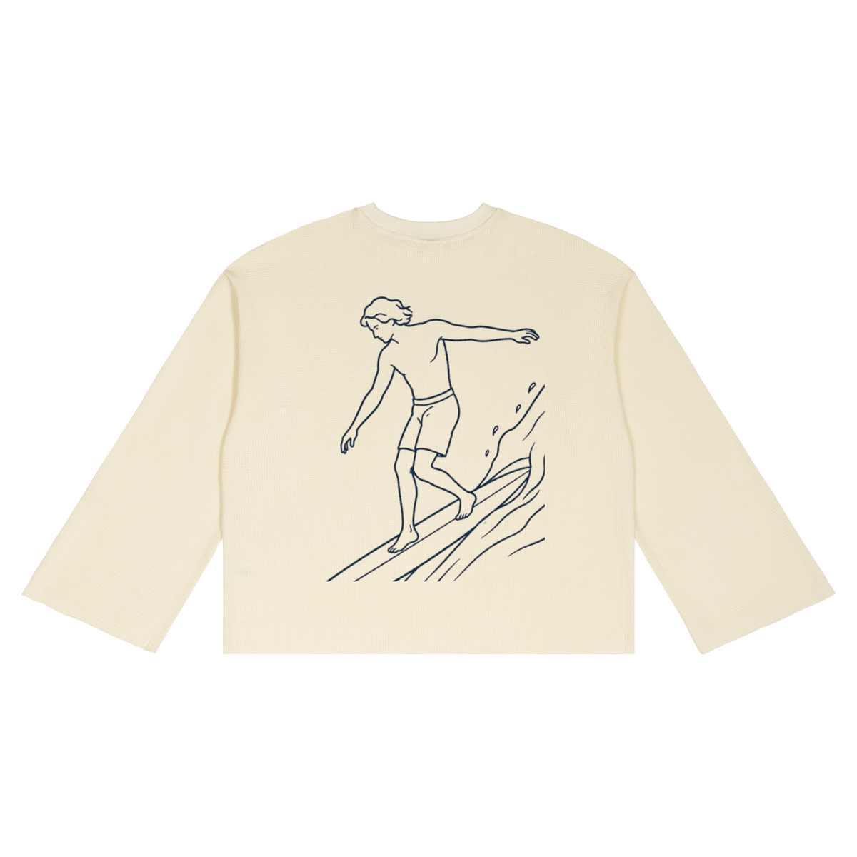 Unisex Waffle Raw Edge T-Shirt