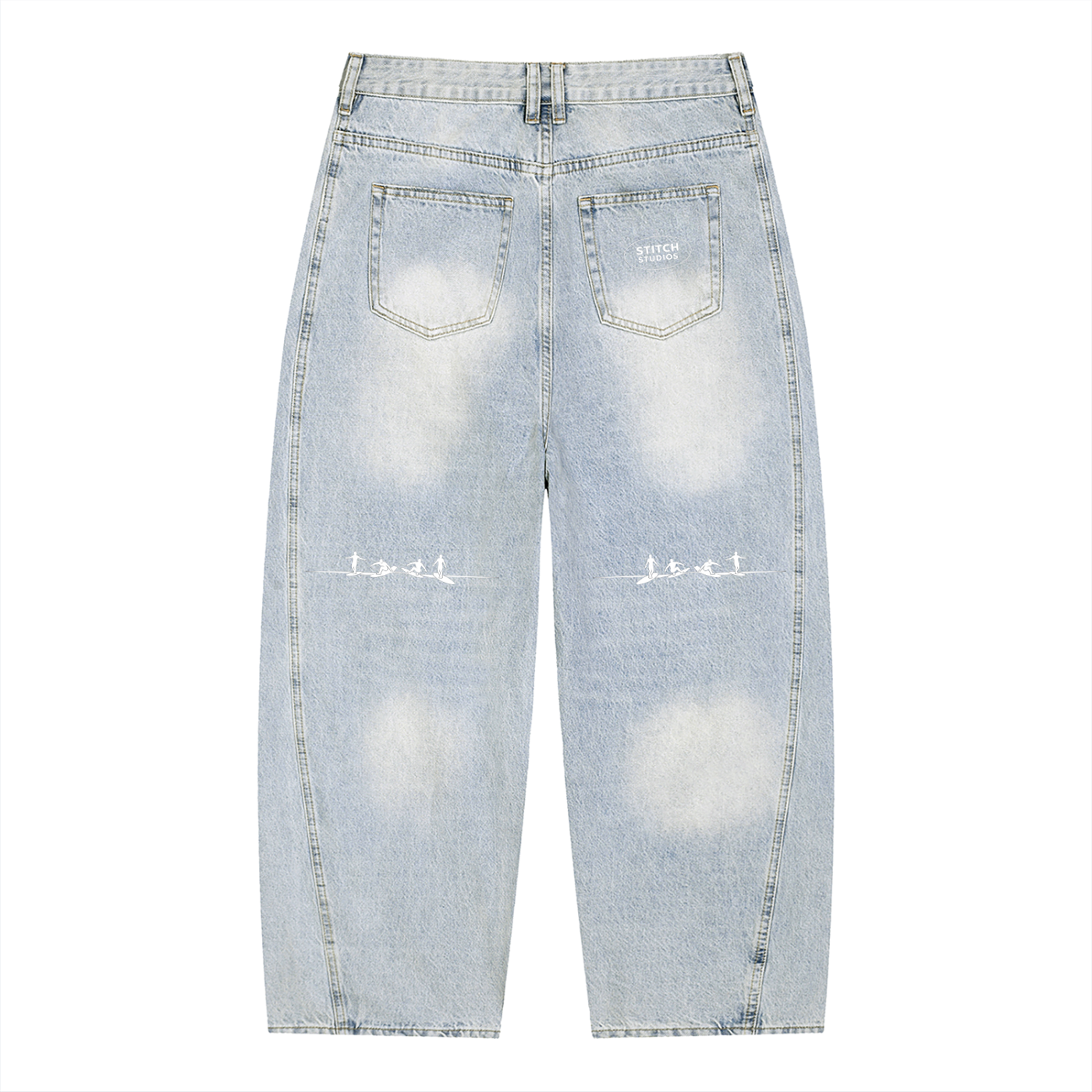 Men's Vintage Wash Sunfade Barrel Leg Jeans