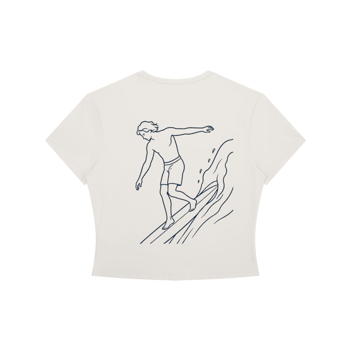 Women's Crewneck Crop T-Shirt Surfer