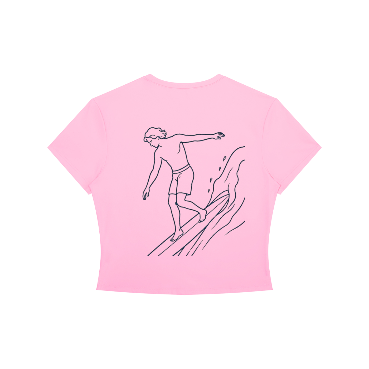 Women's Crewneck Crop T-Shirt Surfer