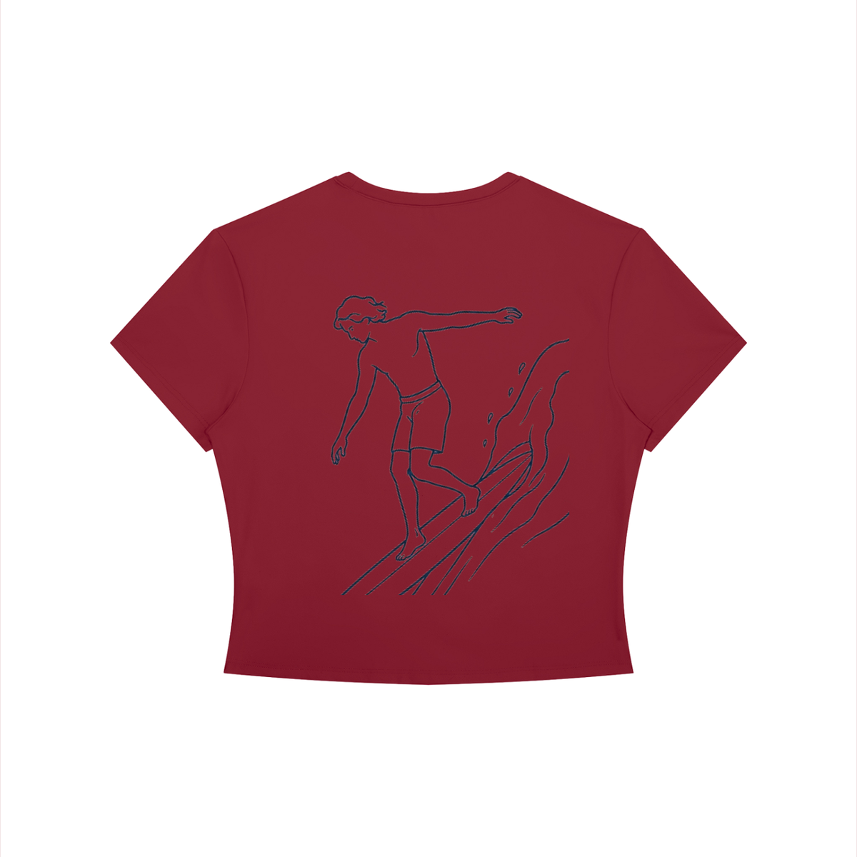 Women's Crewneck Crop T-Shirt Surfer