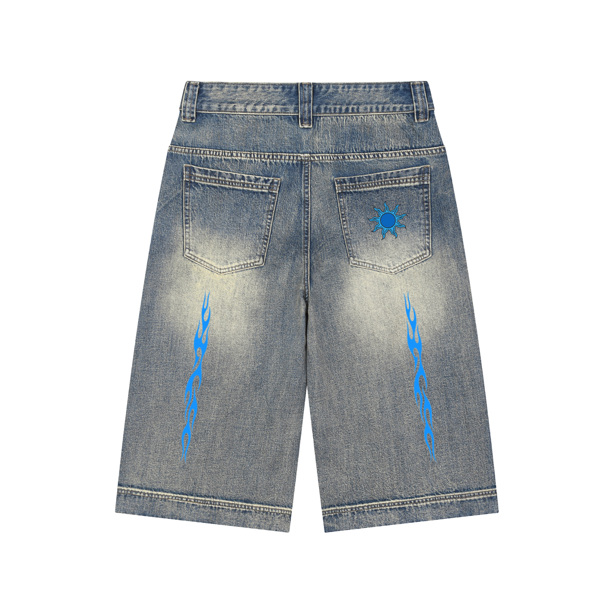 Vintage Wash Baggy Flame Jorts