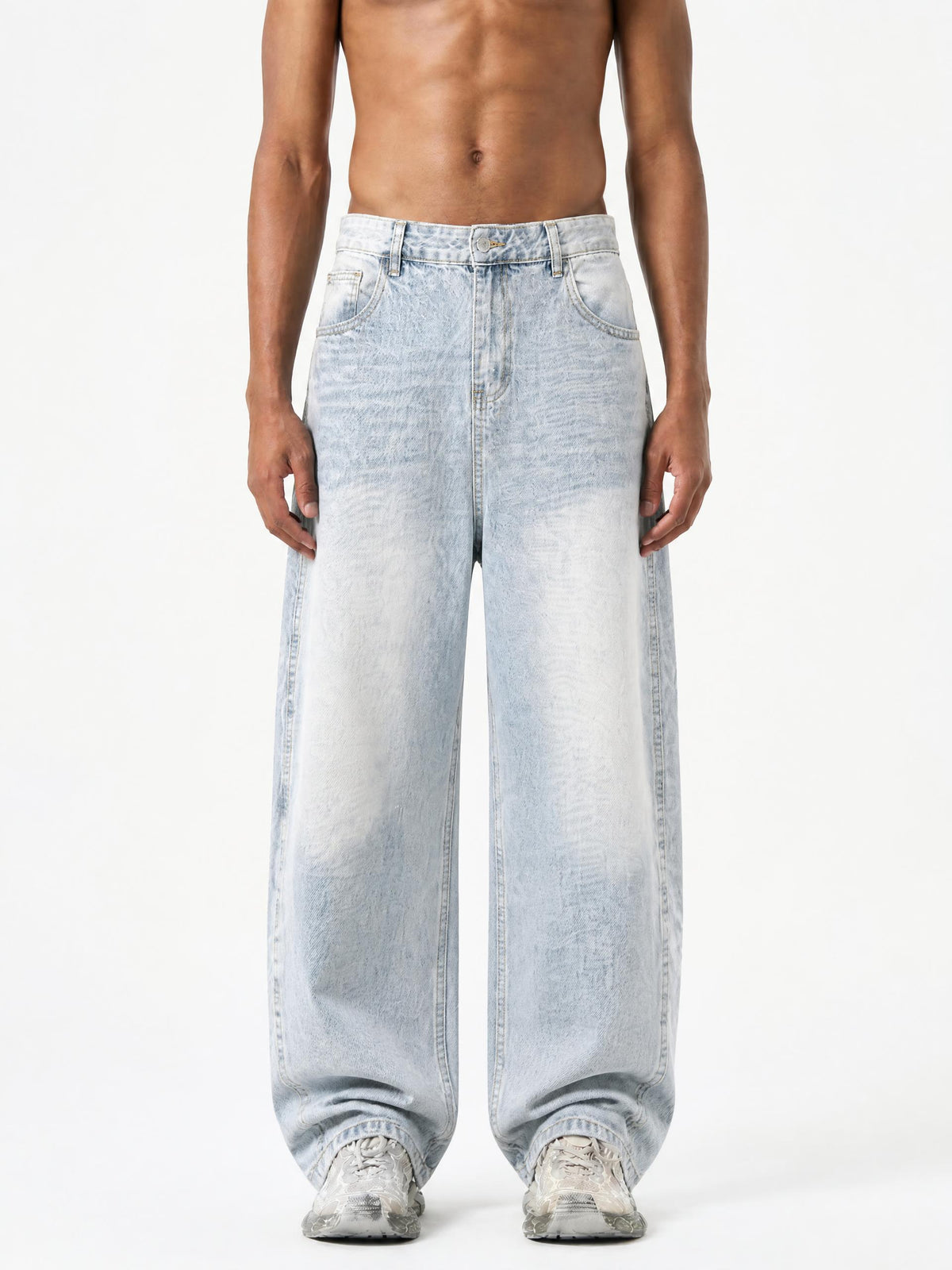 Men's Vintage Wash Sunfade Barrel Leg Jeans