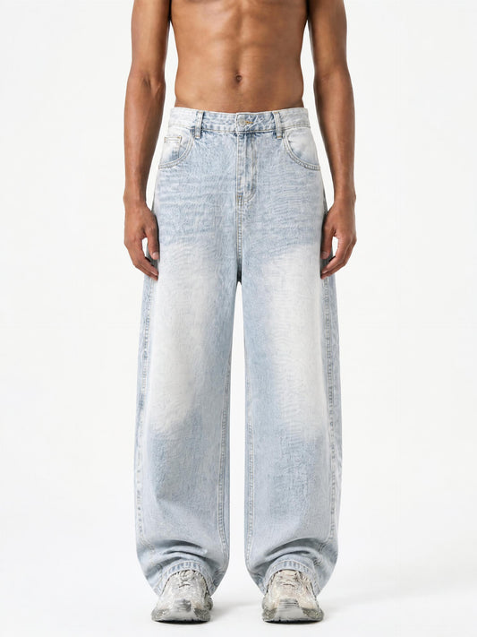 Men's Vintage Wash Sunfade Barrel Leg Jeans