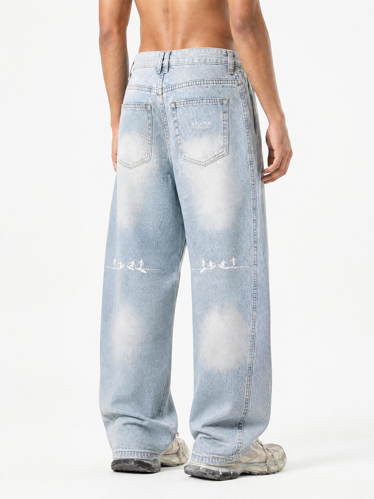 Men's Vintage Wash Sunfade Barrel Leg Jeans