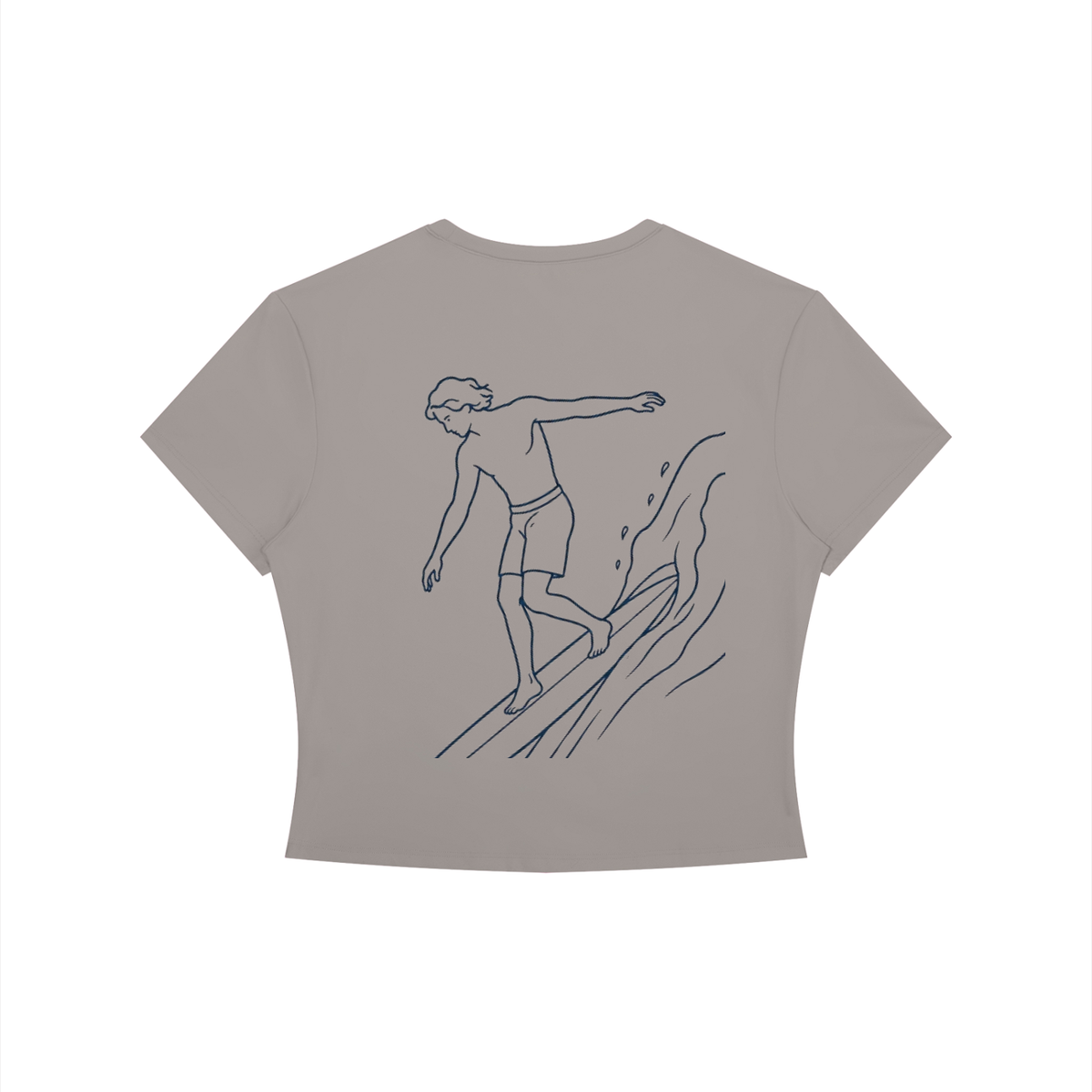 Women's Crewneck Crop T-Shirt Surfer