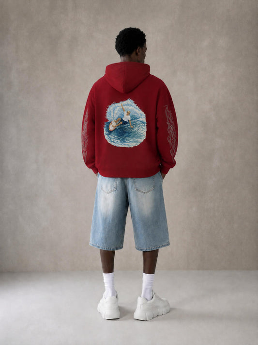 Red Flame Surfer Hoodie