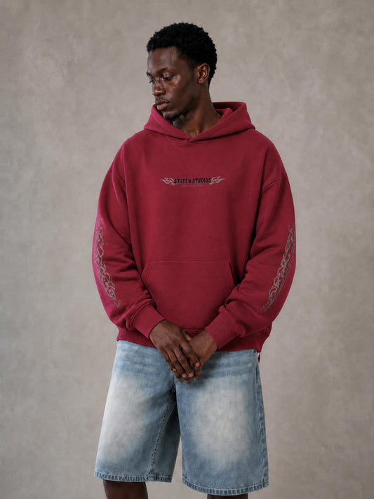 Red Flame Surfer Hoodie