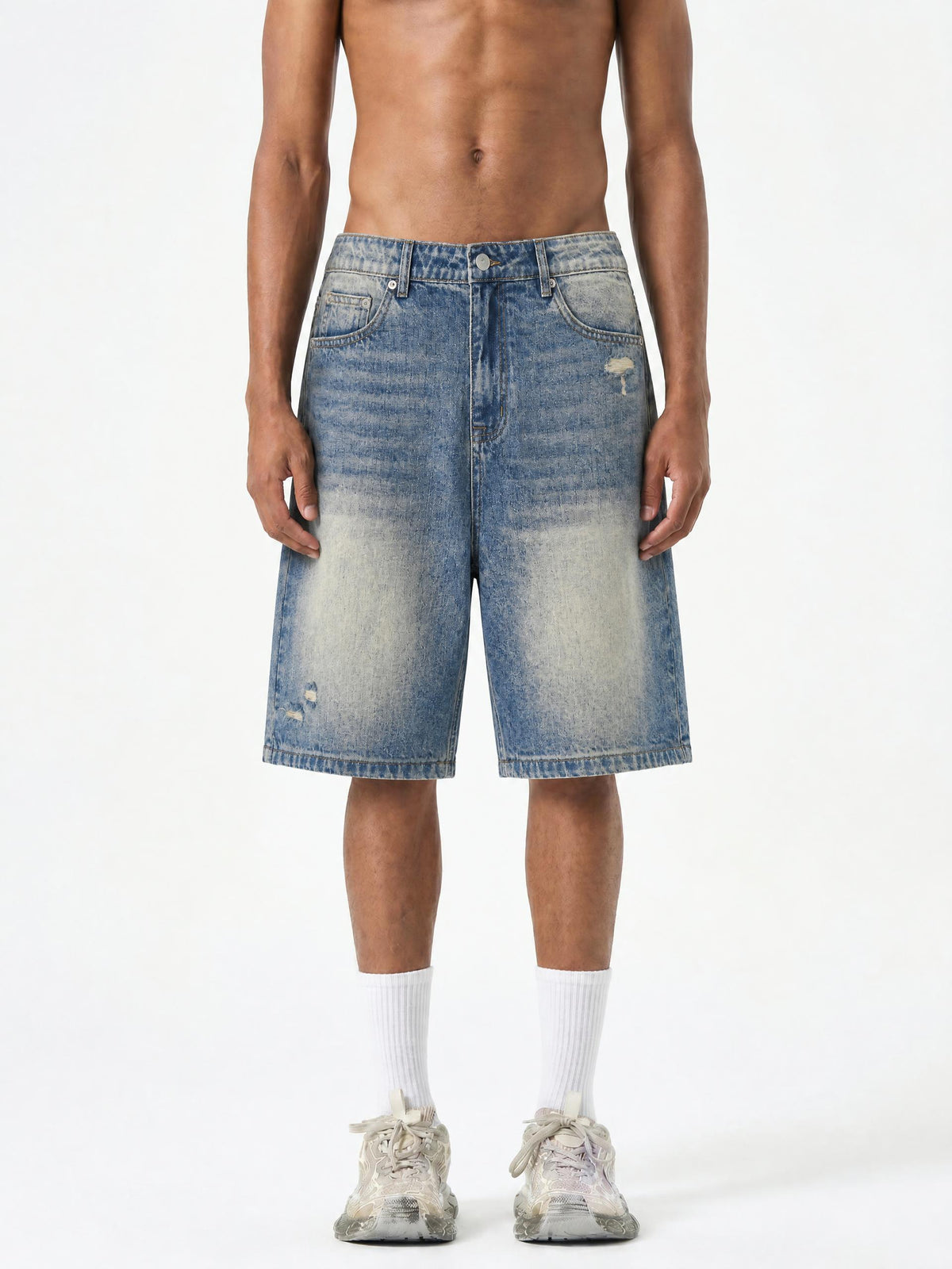 Flame Jorts Red Above Knee