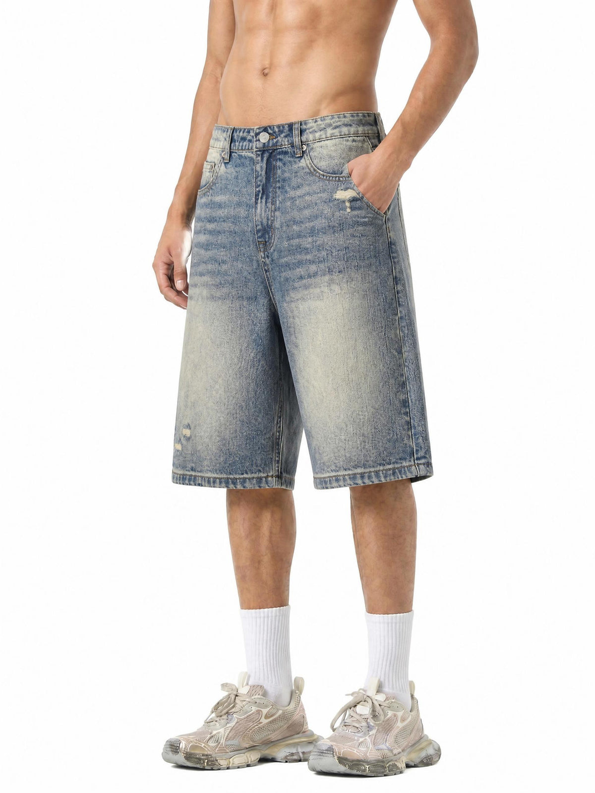 Flame Jorts Red Above Knee