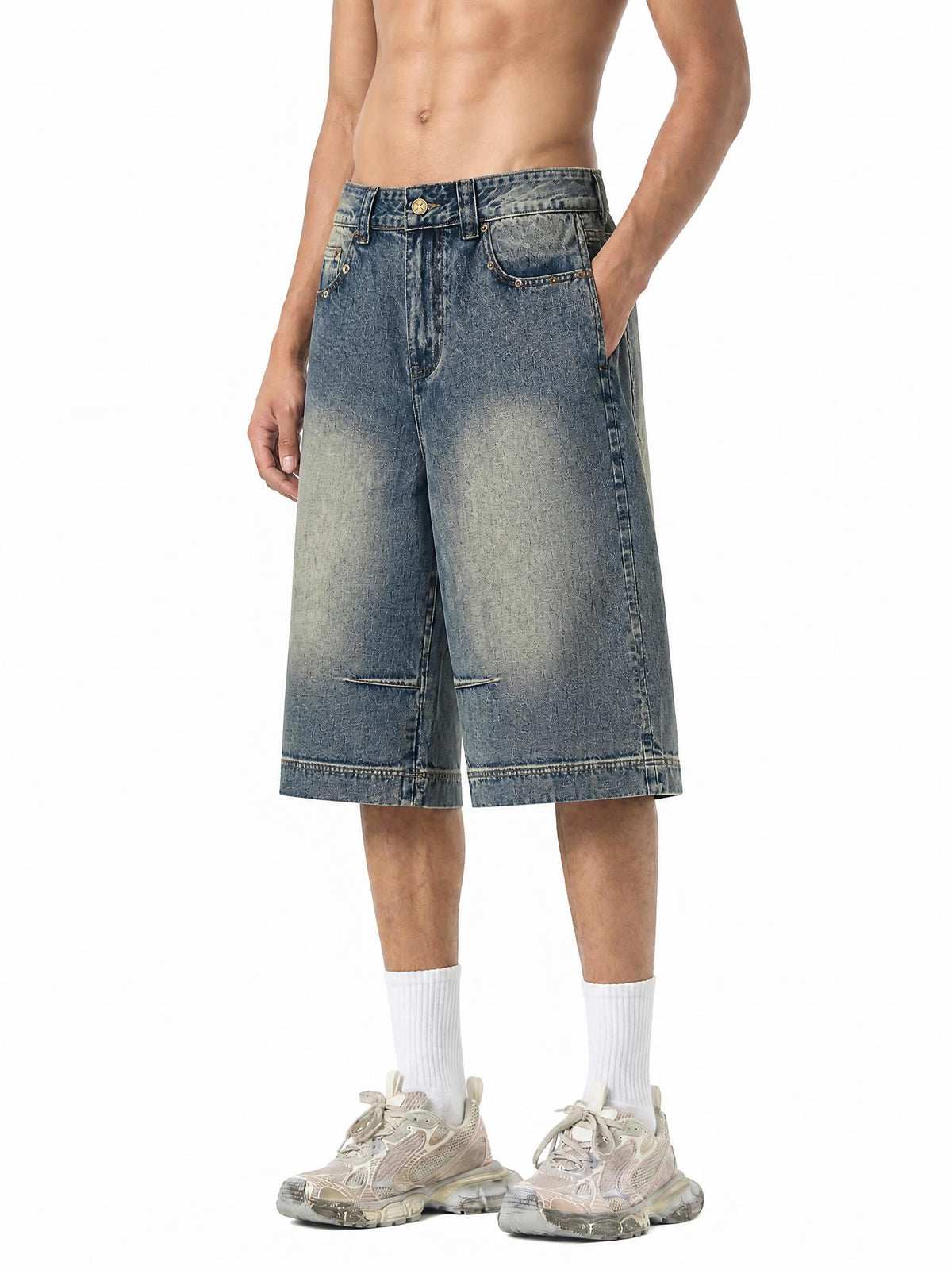 Vintage Wash Baggy Flame Jorts