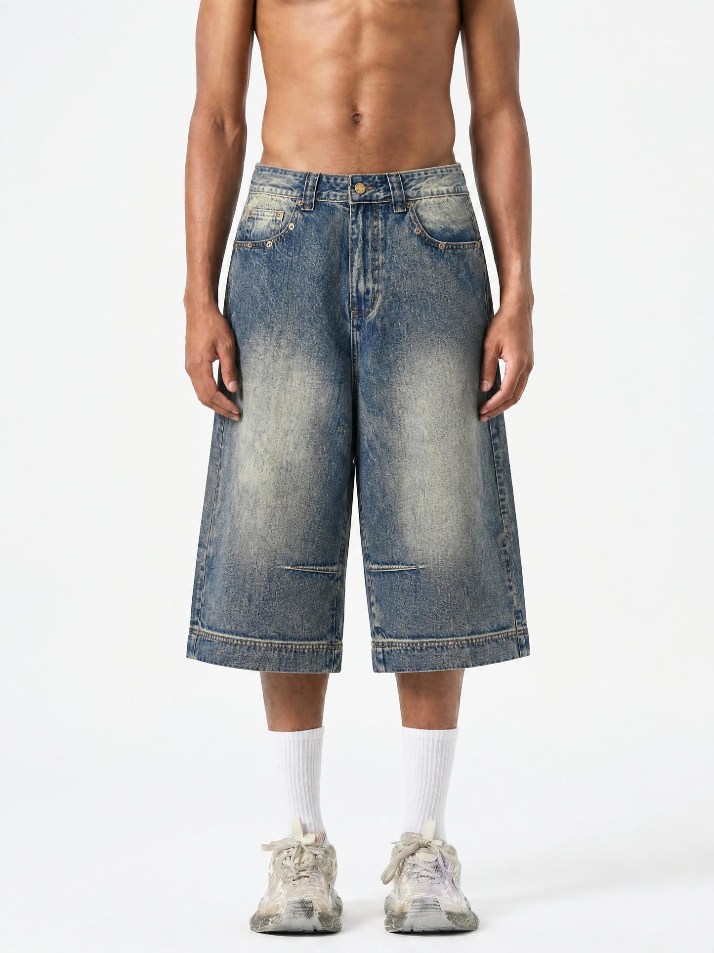 Flame Baggy Jorts Red