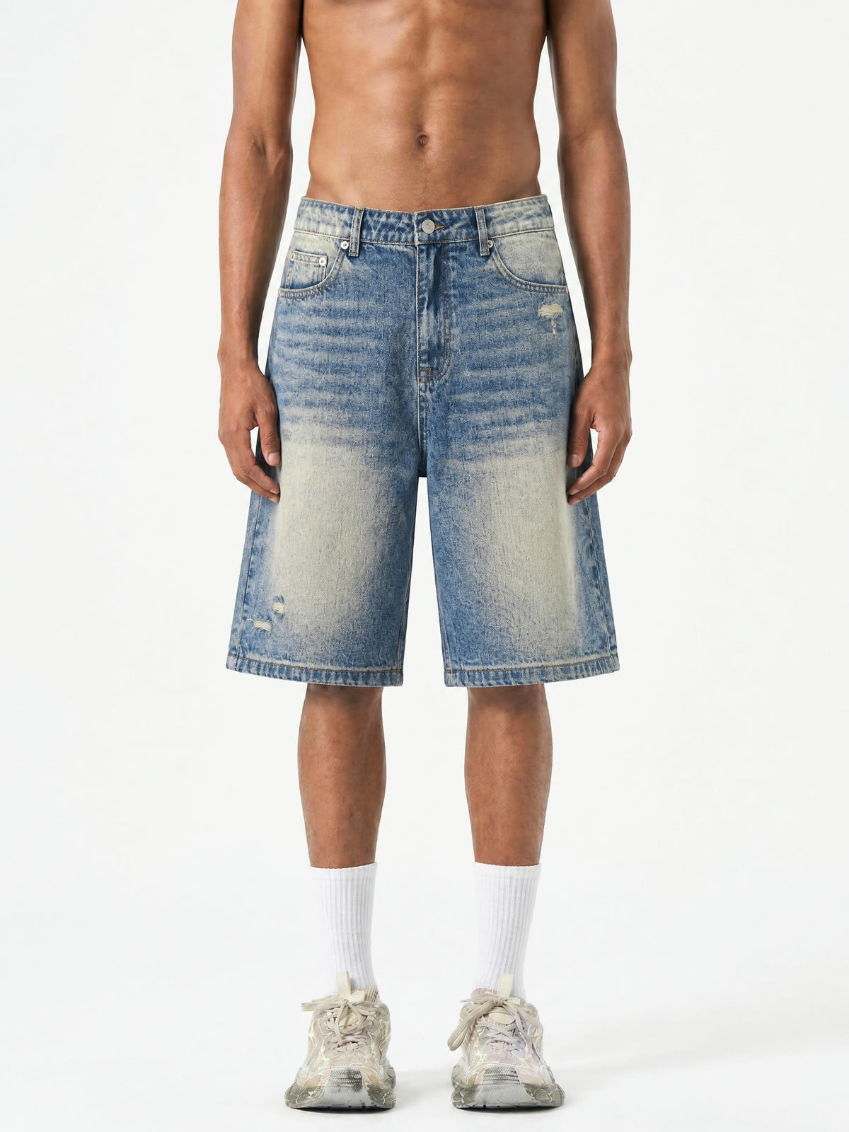 Flame Jorts Blue Above The Knee